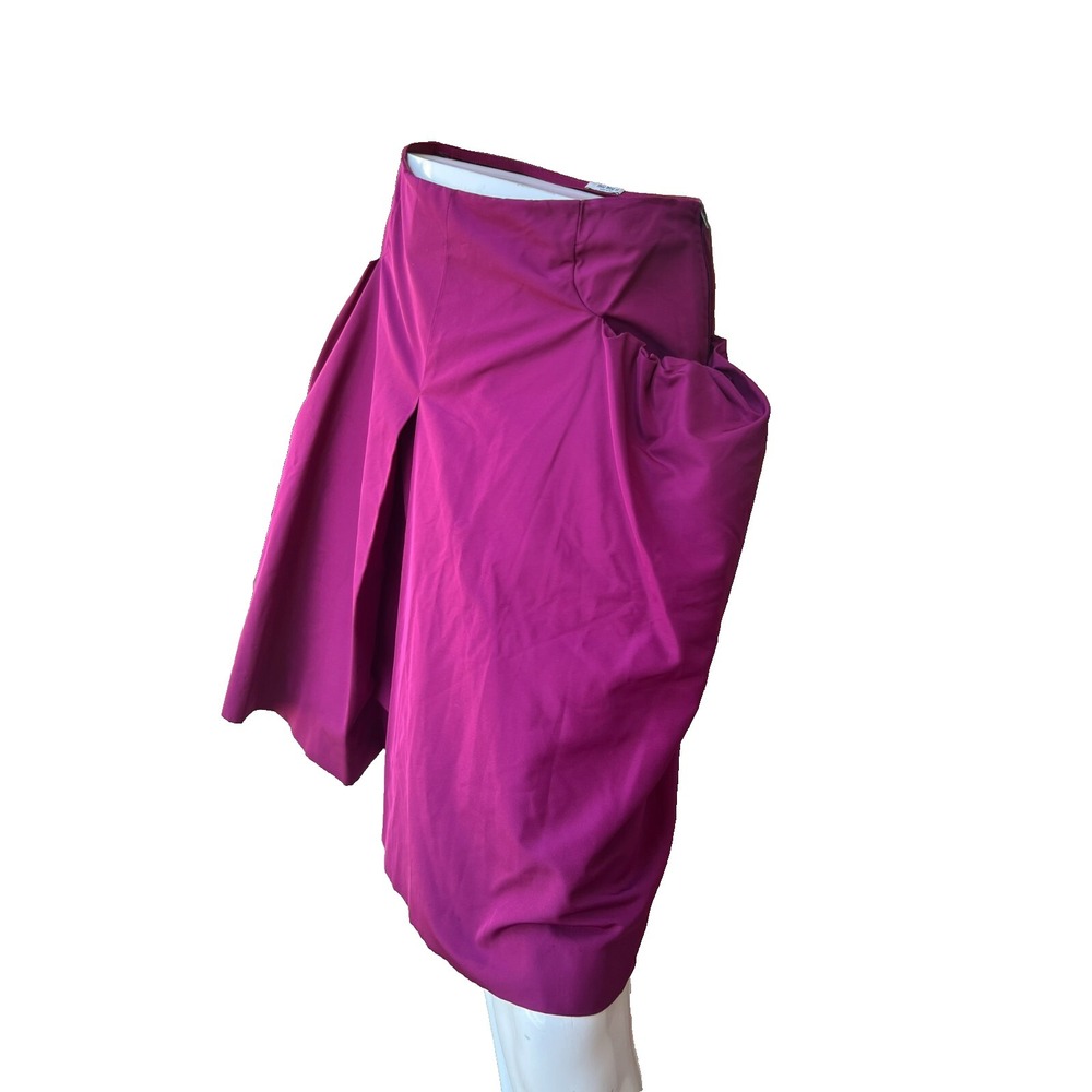 Miu Miu A-Line Skirt Reddish-Purple Acetate Blend Gather Hip Pockets SZ 38/M - Picture 4 of 14